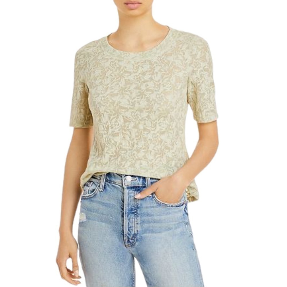 Rebecca Taylor Lemon Jacquard Burnout Tee Shirt